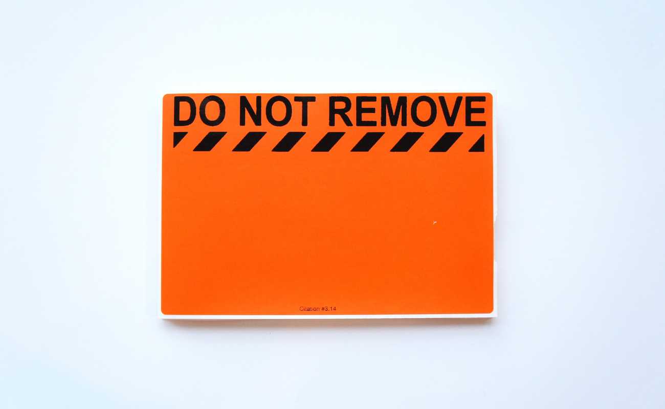 'Do not remove' blanks